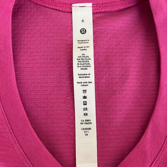 NEW with tags Lululemon Swiftly Tech Short Sleeve Shirt 2.0 *Race Length Pink 6 - Picture 14 of 15